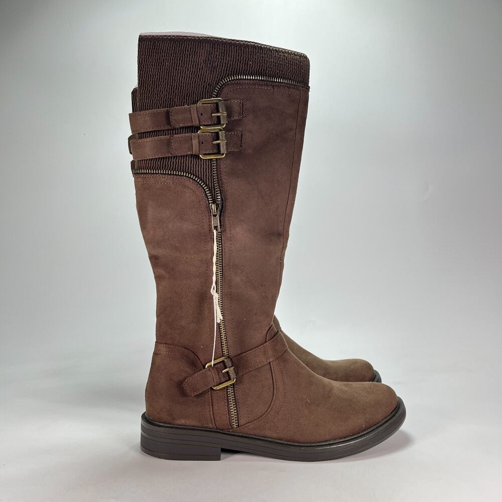 White Mountain Mazed Brown Knee High Riding Boots W32780-249 Women's Size 10